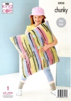 Knitting Pattern - King Cole 5935 - Safari Chunky - Banket & Cushions